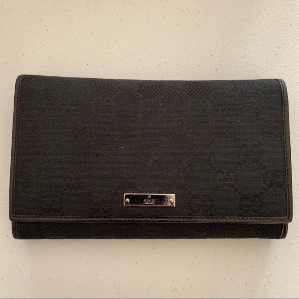 Gucci GG black canvas wallet